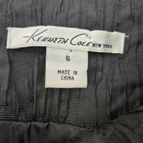 Kenneth Cole Textured Drop Waist Little Black Shift Dress Size 6 - Picture 3 of 7